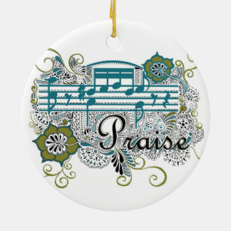 Praise Henna Design Ceramic Tree Decoration