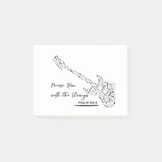 Praise Him With The Strings - Psalm 150:4 Post-it Notes