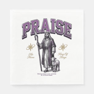 Praise King of Kings Vintage Engraving Shirt Napkin