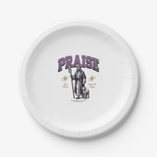 Praise King of Kings Vintage Engraving Shirt Paper Plate