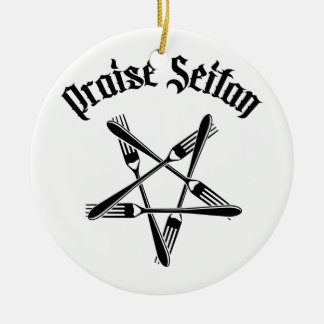 Praise Seitan 1.2 (black) Ceramic Ornament