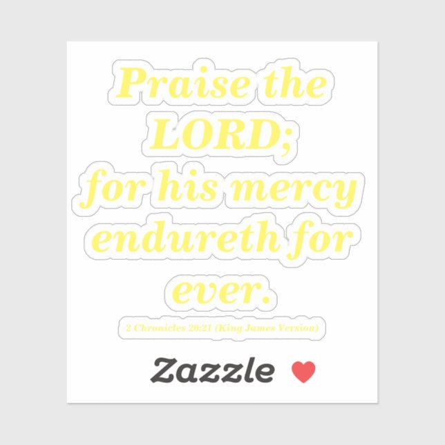 Praise The Lord Bible Verse Lemon Yellow (Sheet)