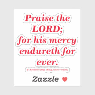 Praise The Lord Bible Verse With Classic Red Text