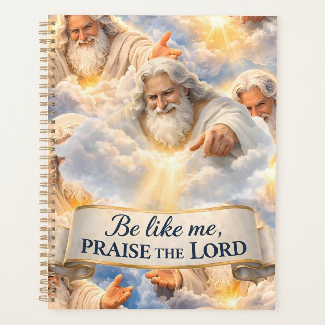 Praise the Lord celestial Christian spiral noteboo Planner (Front)