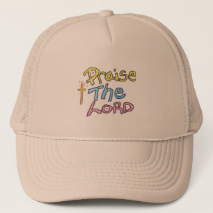 ‘Praise the LORD’ Christian Quote with Cross Trucker Hat