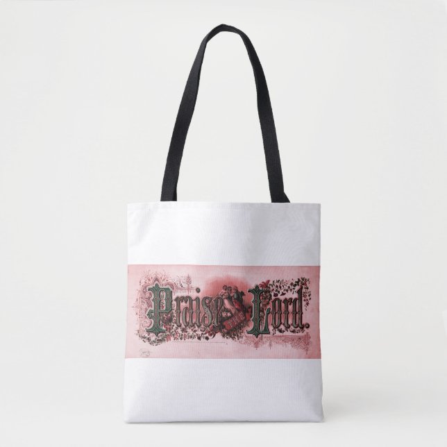 "Praise the Lord" Deep Pastels Tote Bag (Front)