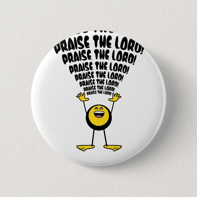 Praise The Lord Emoji 6 Cm Round Badge (Front)