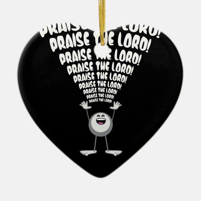 Praise The Lord Emoji Ceramic Ornament (Front)