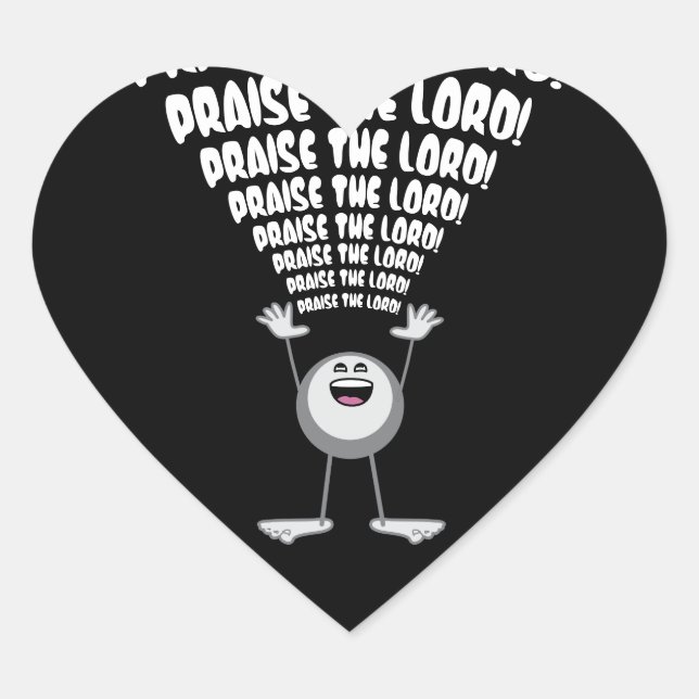 Praise The Lord Emoji Heart Sticker (Front)