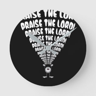 Praise The Lord Emoji Round Clock