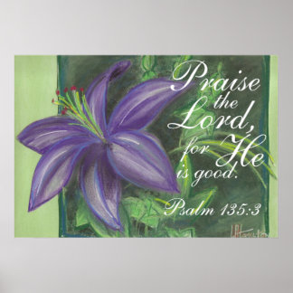 Praise the Lord floral poster