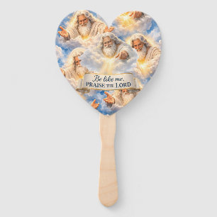 Praise the Lord heart shaped celestial church Hand Fan
