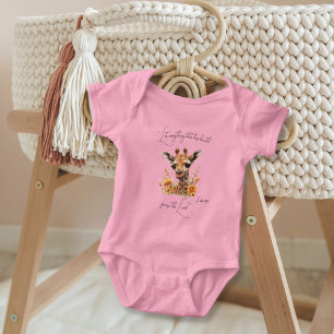 Praise The Lord Jesus Giraffe Baby Bodysuit
