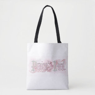 "Praise the Lord" Pastel Pink & Green Tote Bag
