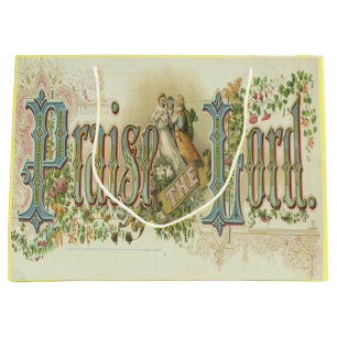 Praise The Lord Vintage Christian Art Large Gift Bag