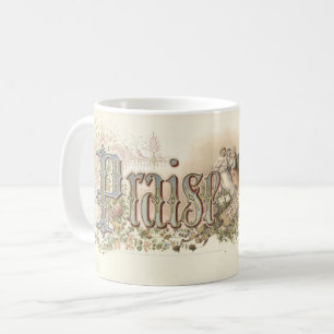 "Praise The Lord" Vintage Christian Art muted tone Coffee Mug