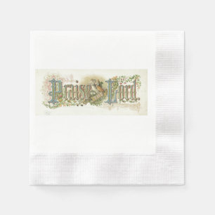 "Praise The Lord" Vintage Christian Art Napkin