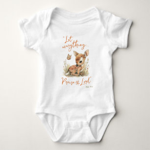 Praise The Lord Wildflowers Deer Christian Baby Bodysuit