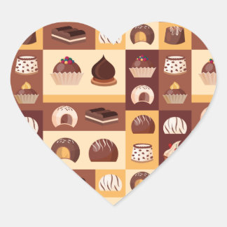 Pralines, chocolate, delicious with cocoa flavour heart sticker