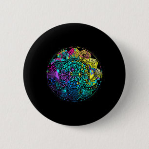Prana Art Yoga Mandala Sacred Energy Geometry Medi 6 Cm Round Badge