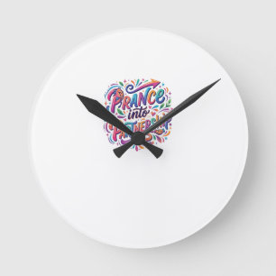 Prance into Partnership Round Clock