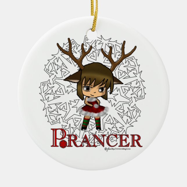 Prancer Ceramic Ornament (Front)