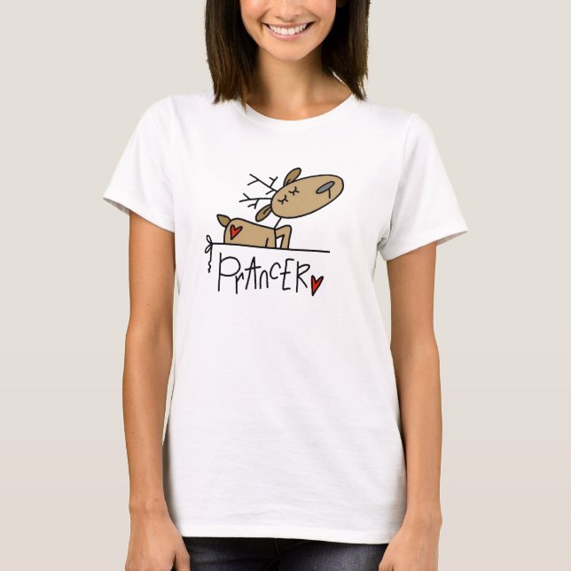 Prancer Reindeer Christmas T-shirts and Gifts (Front)