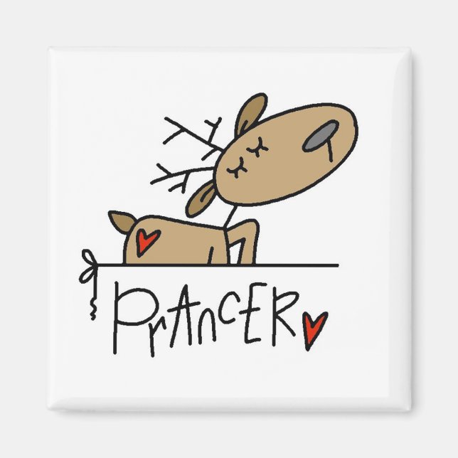 Prancer Reindeer Christmas T-shirts and Gifts Magnet (Front)