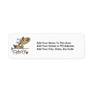 Prancer Reindeer Christmas T-shirts and Gifts Return Address Label