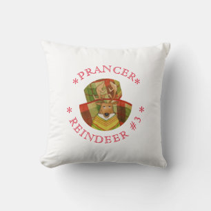 PRANCER REINDEER Square Throw Pillow