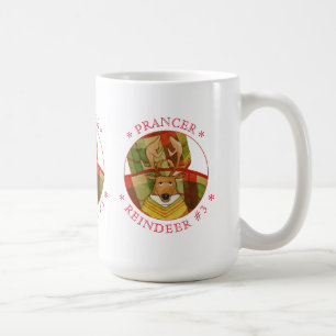 PRANCER REINDEER Tall White Mug