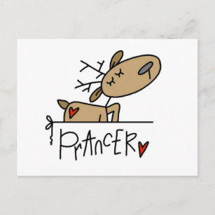 Prancer Reindeer Tshirts and Gifts Postcard
