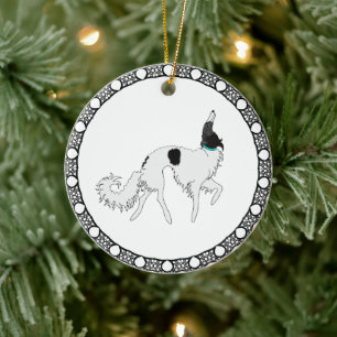 Prancing Borzoi Christmas Ornament