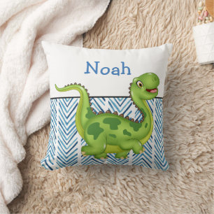 Prancing Dinosaur with Custom Monogram Cushion