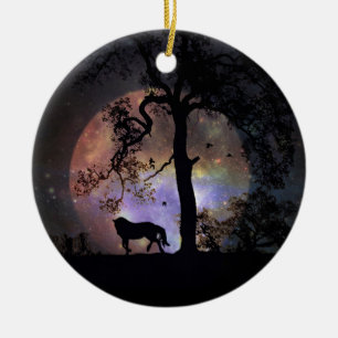 Prancing Horse in the Moon Christmas Ornament