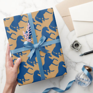 Prancing Horse Silhouette Western Equestrian Art Wrapping Paper