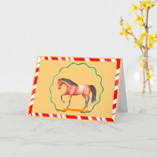 Prancing Horse with Ribbons Christmas Card
