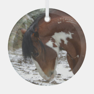 Prancing in Snow Glass Tree Decoration