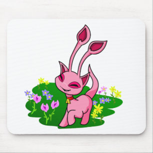 Prancing pink Aisha through flowers Mouse Pad