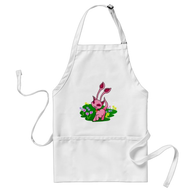 Prancing pink Aisha through flowers Standard Apron (Front)