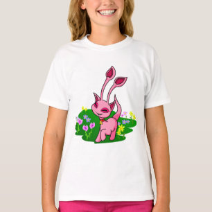Prancing pink Aisha through flowers T-Shirt