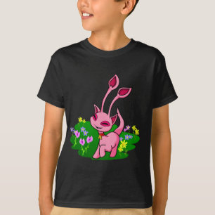 Prancing pink Aisha through flowers T-Shirt