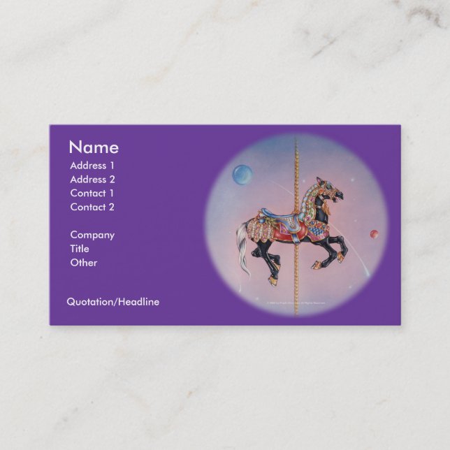 PRANCING PONY CAROUSEL BUSINESS CARD (Front)