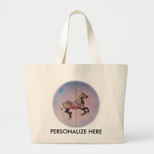 PRANCING PONY CAROUSEL LARGE TOTE BAG