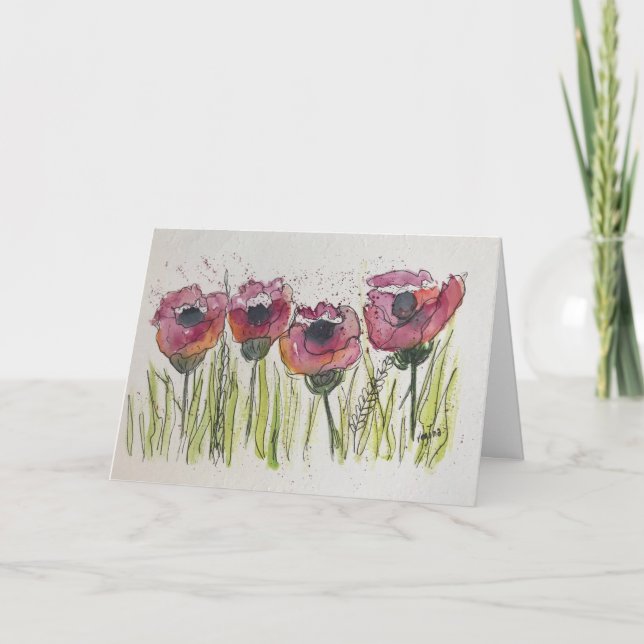 Prancing Poppies Card (Front)