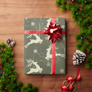 Prancing Reindeer  Wrapping Paper