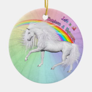 Prancing Through Positivity Ceramic Ornament