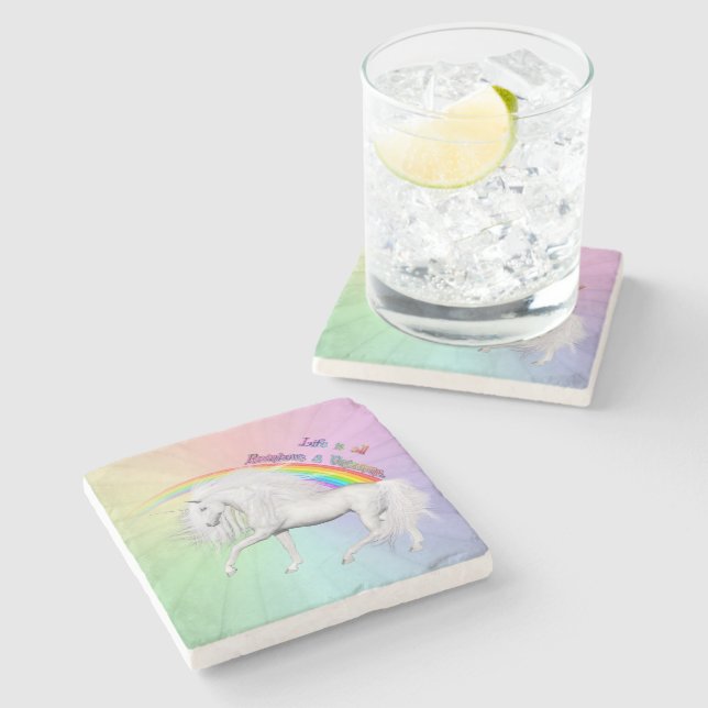Prancing Through Positivity Stone Coaster (Side)