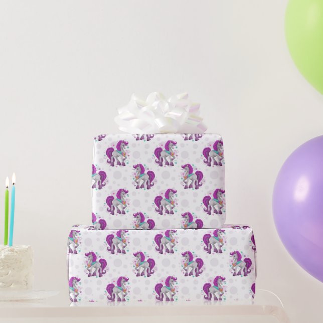 Prancing Unicorns  Wrapping Paper (Party Gifts)
