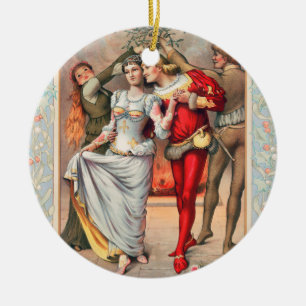 Prang's Christmas Card (ca. 1886) Ceramic Ornament
